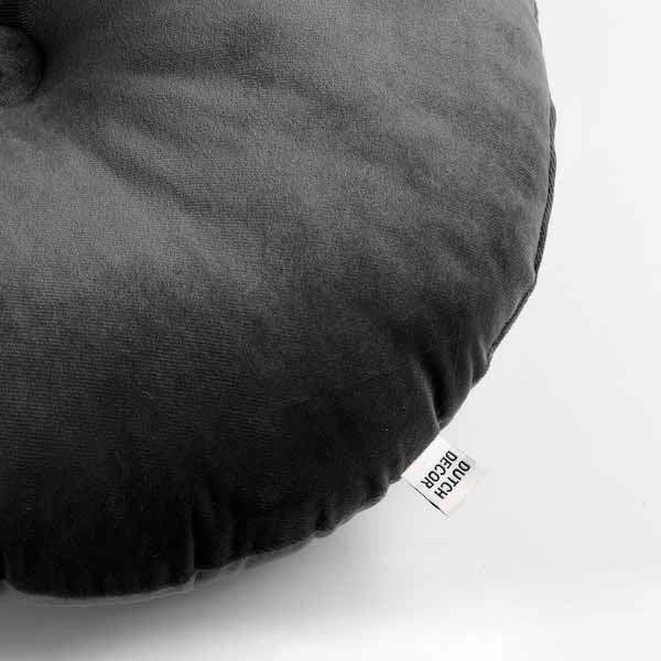Kussen Olly charcoal gray rond 40x40cm detail