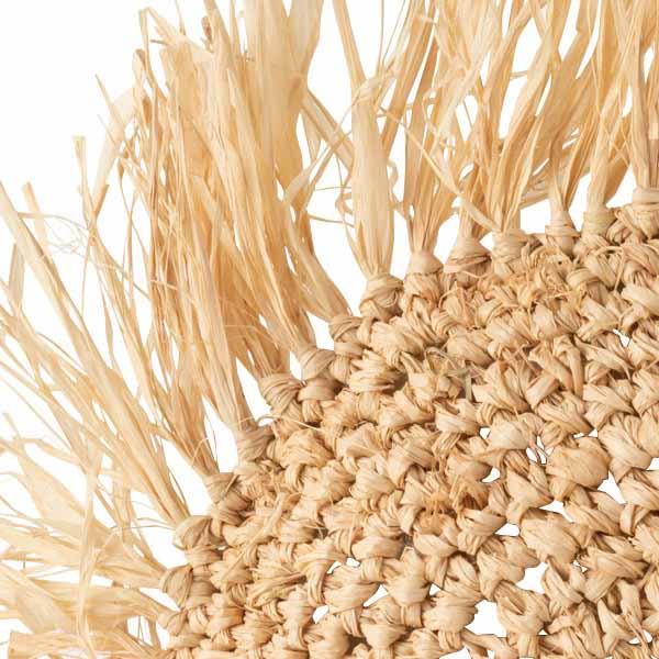 Kussen Riet Raffia naturel rond 45x45cm detail