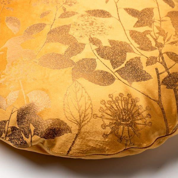 Kussen Rosie rond golden glow 45x45cm bloemen motief