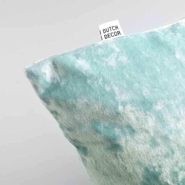 Kussen Sky jadeite 45x45cm hoekdetail