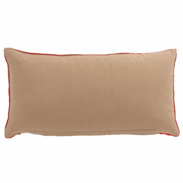 Kussen Spiegel Jute naturel-roze 64x34cm achterkant