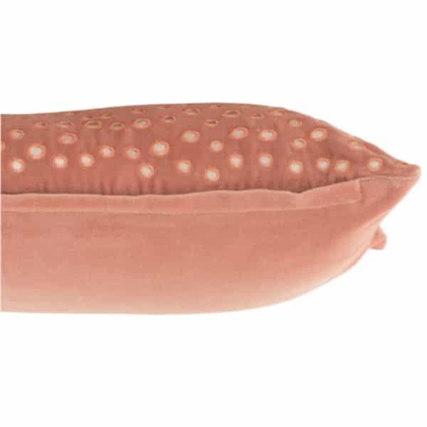 Kussen Spiegel Stip roze-zilver 60x40cm zijkant