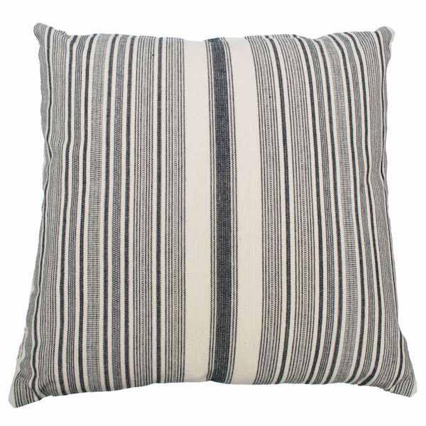 Kussen Streep blauw-wit 60x60cm