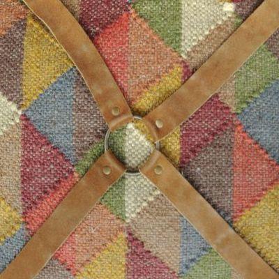 Kussen Union bruin 45x45cm detail