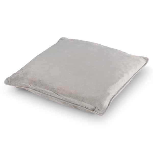 Kussen Velvet lichtgrijs 45x45cm zijkant