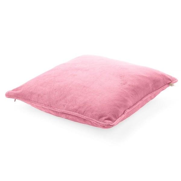 Kussen Velvet roze 45x45cm zijkant