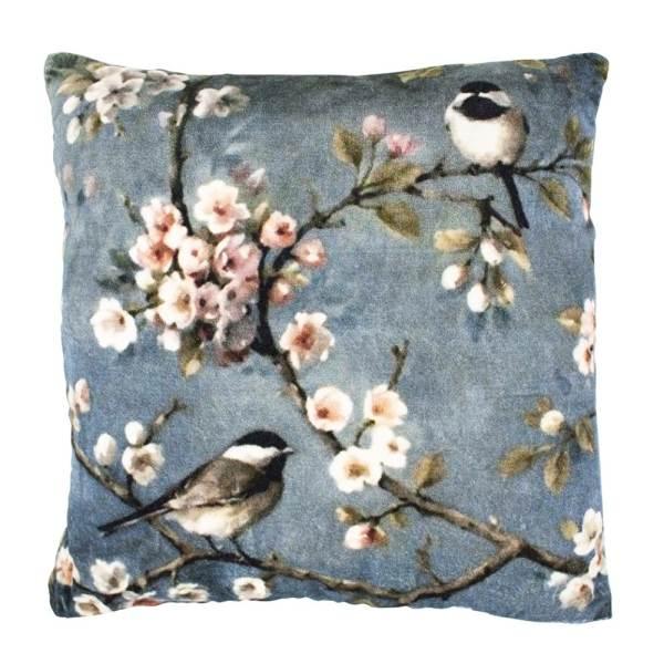 Kussen Vogels grijs 45x45cm