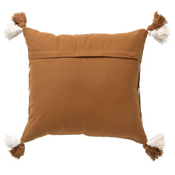 Kussen Zac tobacco brown 45x45cm achterkant