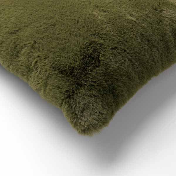 Kussen Zaya chive 45x45cm hoekdetail