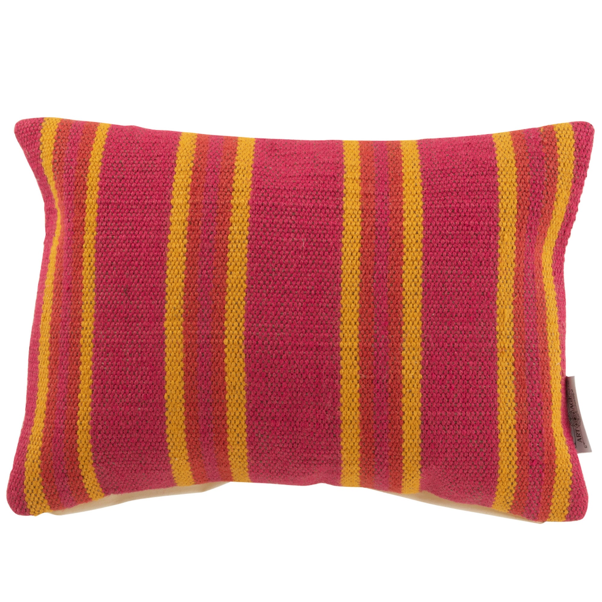 Kussen Anna Groeven Jute roze geel 50x30cm