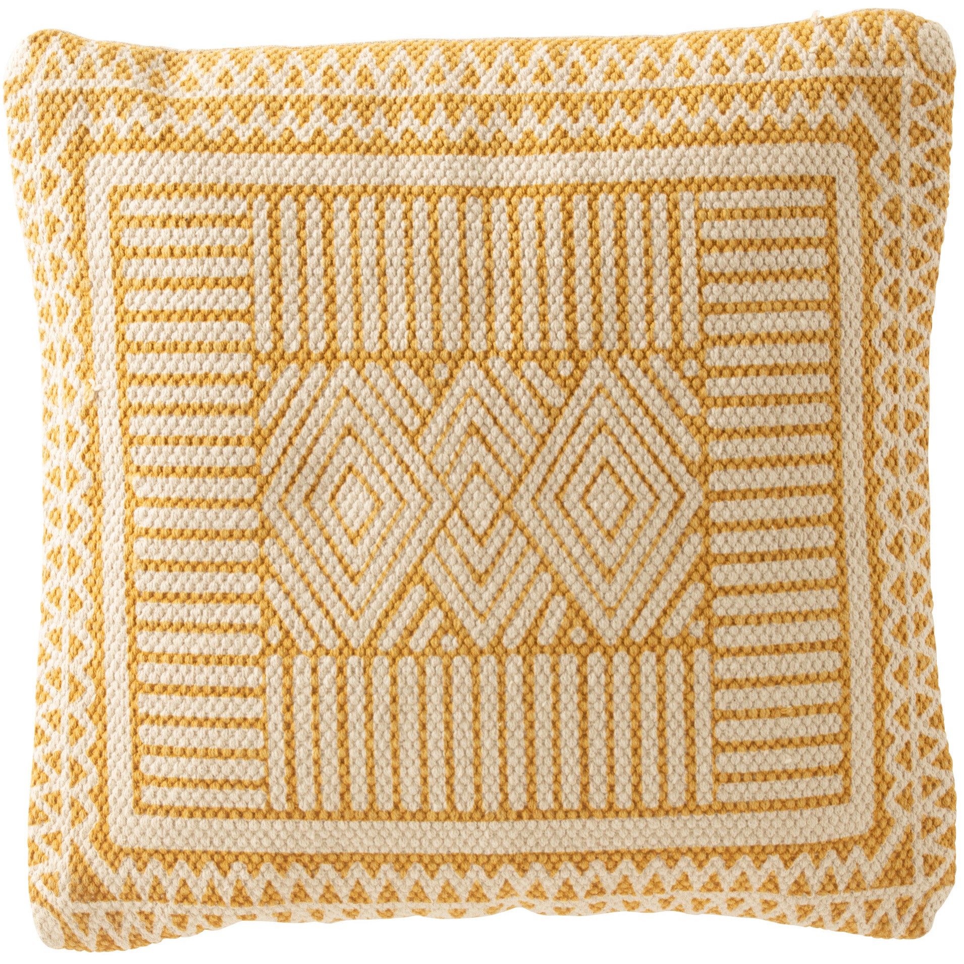 Kussen Bali wit oker 45x45cm