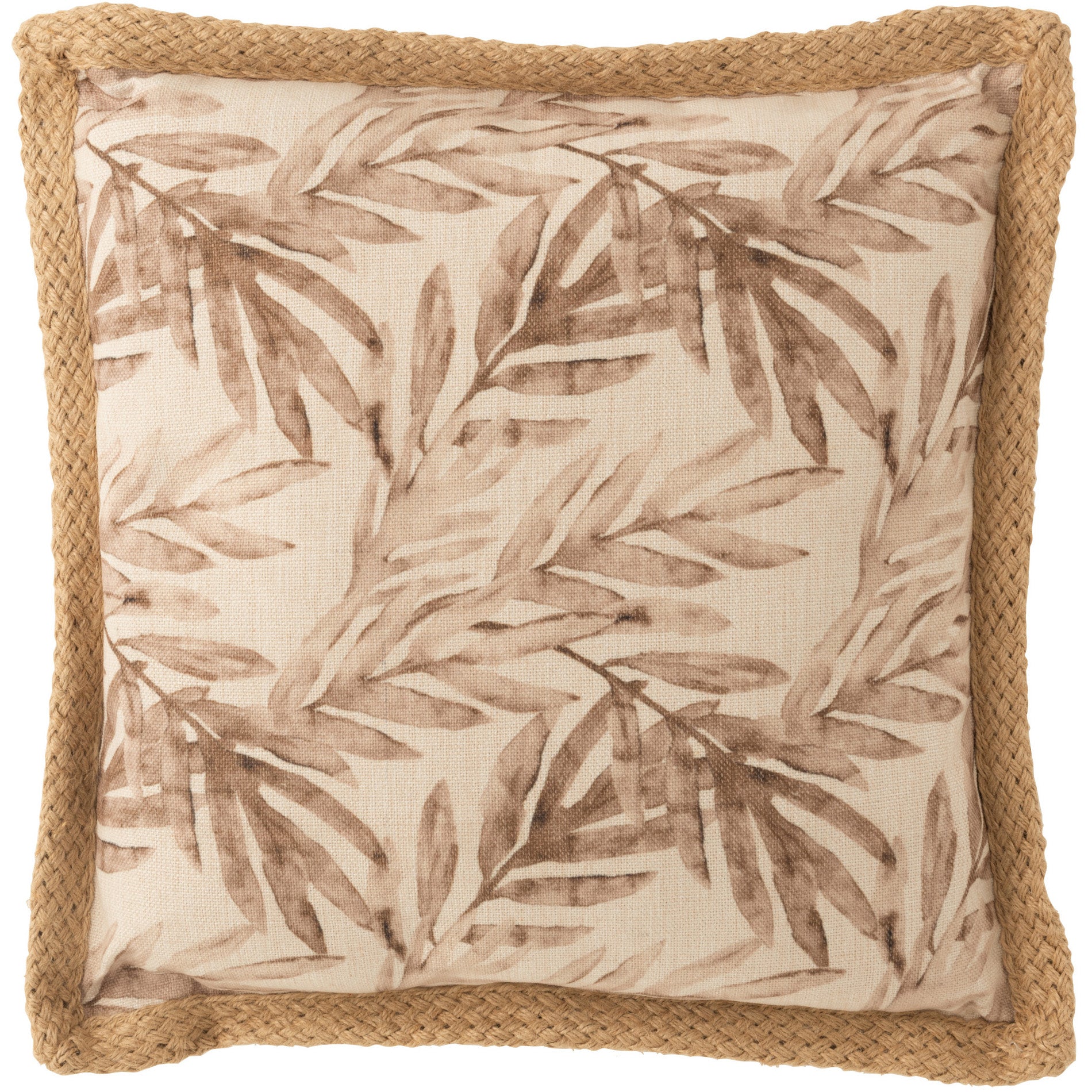 Kussen Blad beige paars 50x50cm