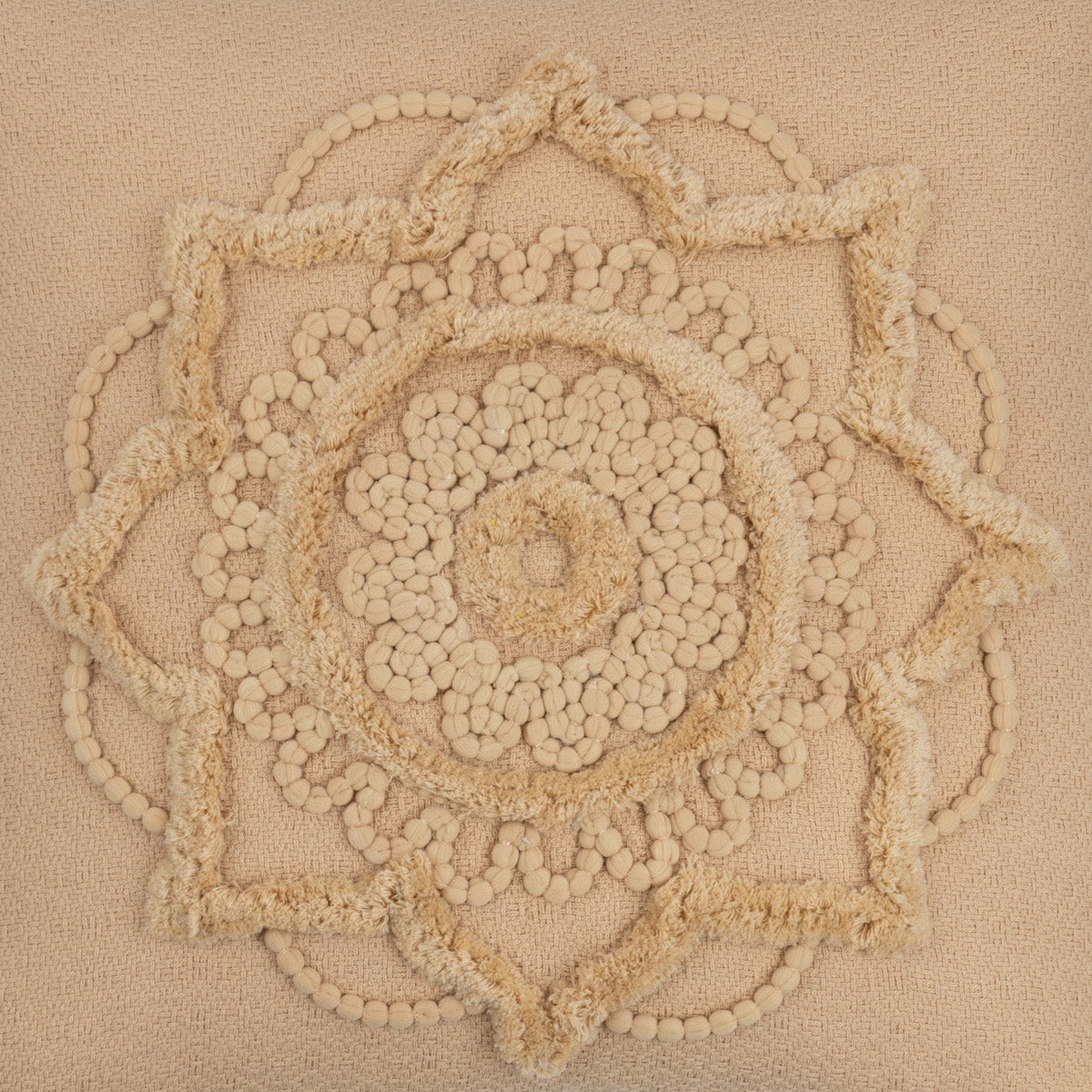 Kussen Bloem Kwast beige 45x45cm