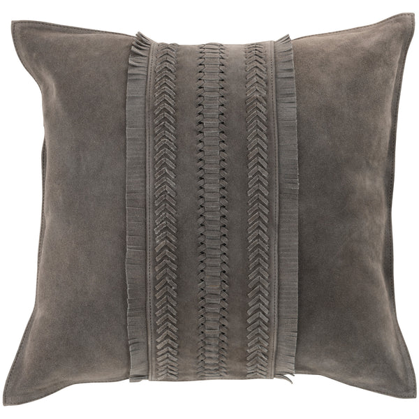 Kussen Boord Leer grijs 45x45cm
