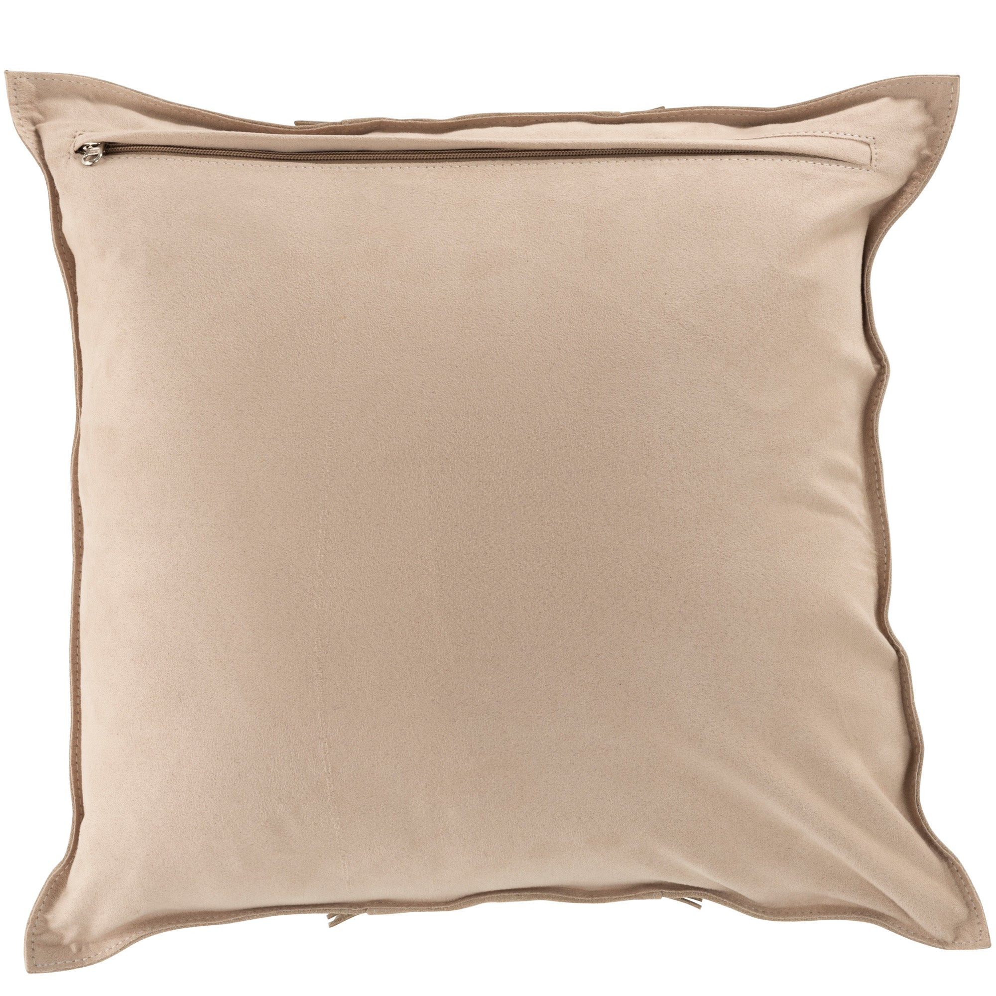 Kussen Boord Leer lichtgrijs 45x45cm