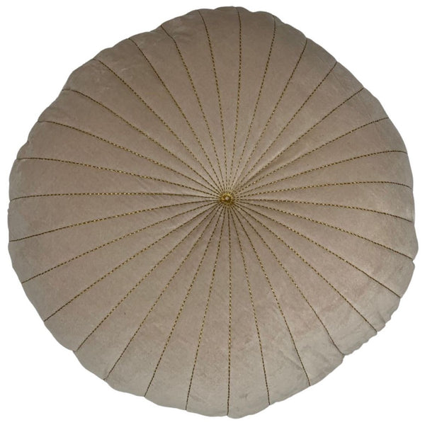 Kussen Fluweel beige goud rond 40x40cm
