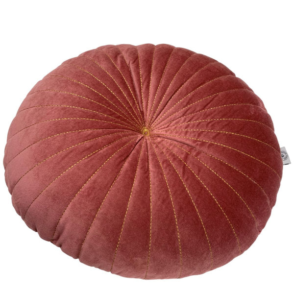 Kussen Fluweel marsala goud rond 40x40cm