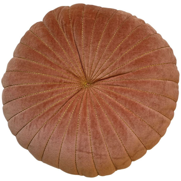 Kussen Fluweel oudroze goud rond 50x50cm