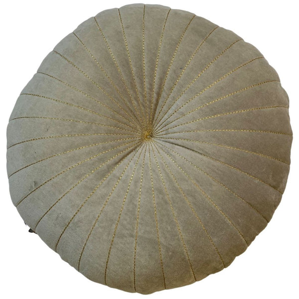 Kussen Fluweel vergrijsd salie goud rond 40x40cm