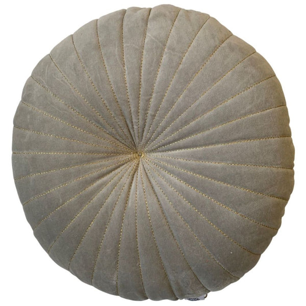Kussen Fluweel zilvergrijs goud rond 40x40cm