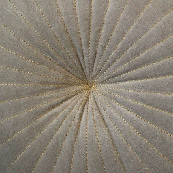 Kussen Fluweel zilvergrijs goud rond 40x40cm