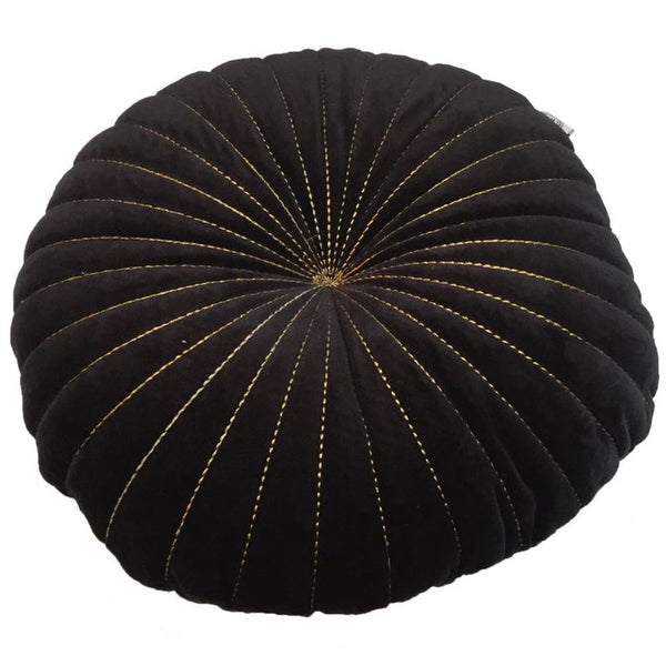 Kussen Fluweel zwart goud rond 50x50cm