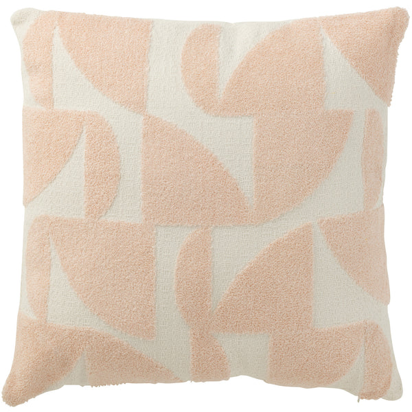 Kussen Geo wit zalm 45x45cm