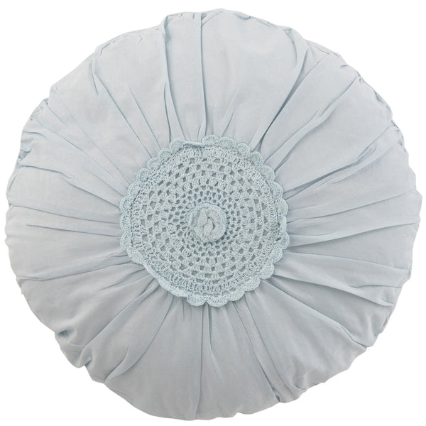 Kussen Kant blauw rond 40x40cm