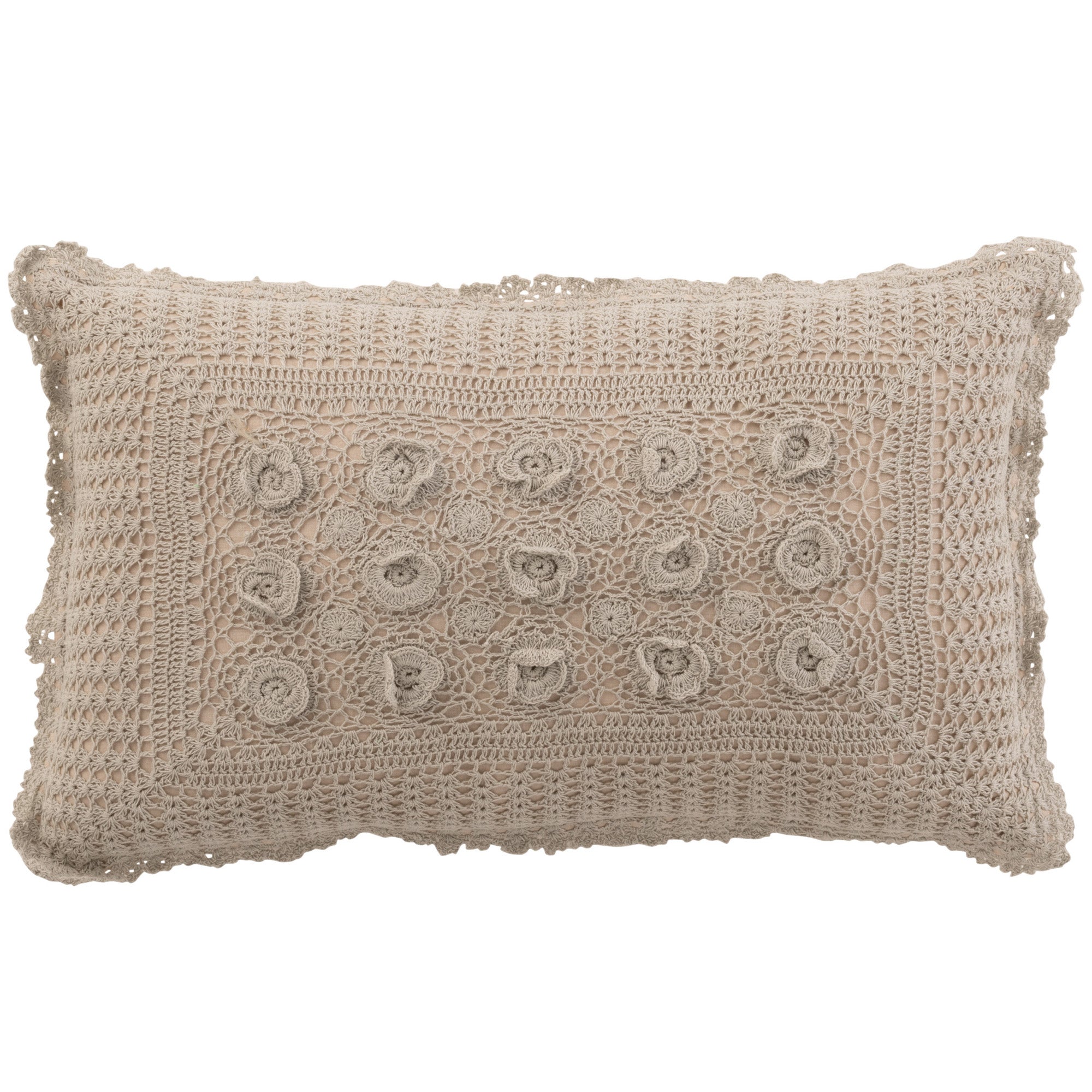 Kussen Kant taupe 50x30cm
