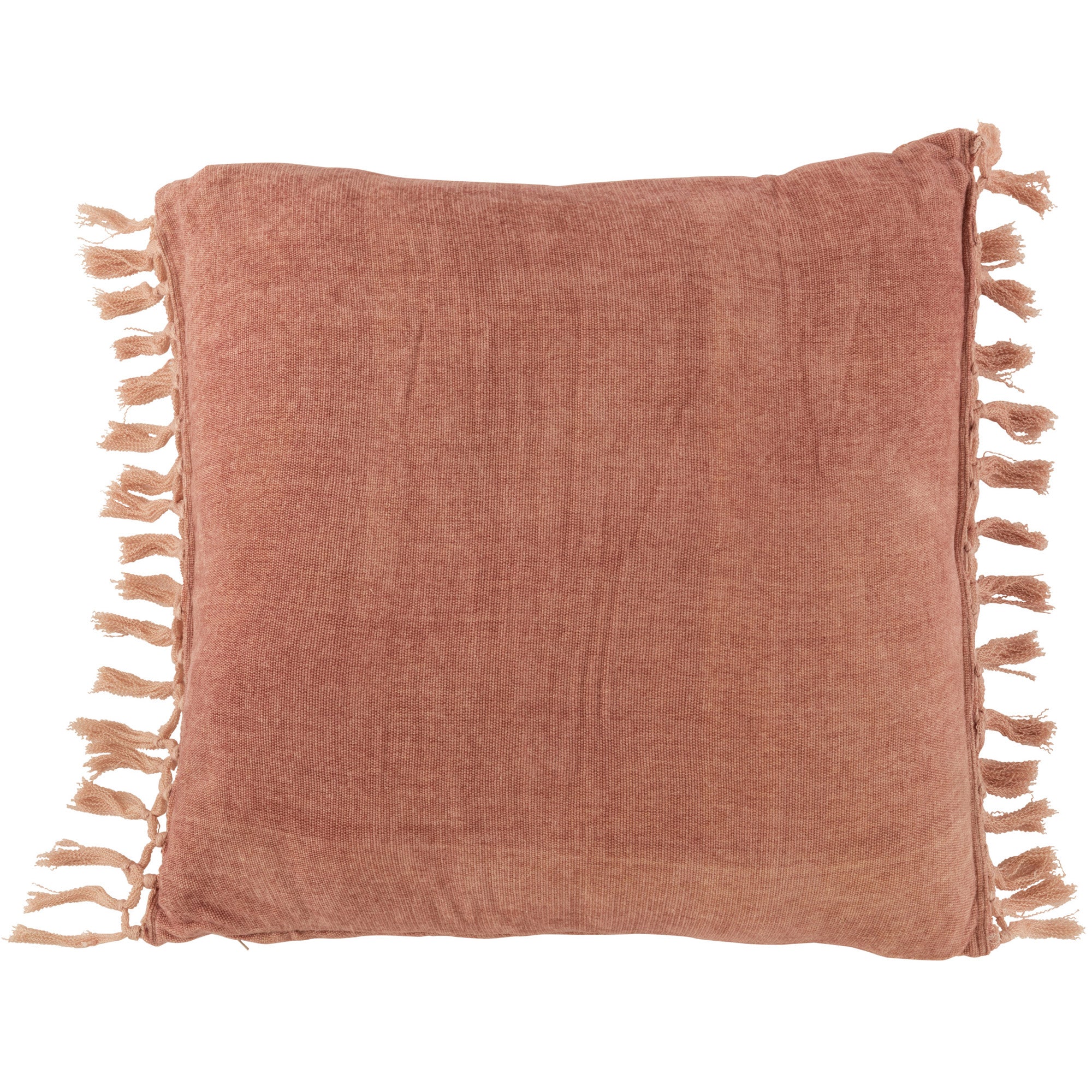 Kussen Kwast Viscose oranje roze 45x45cm