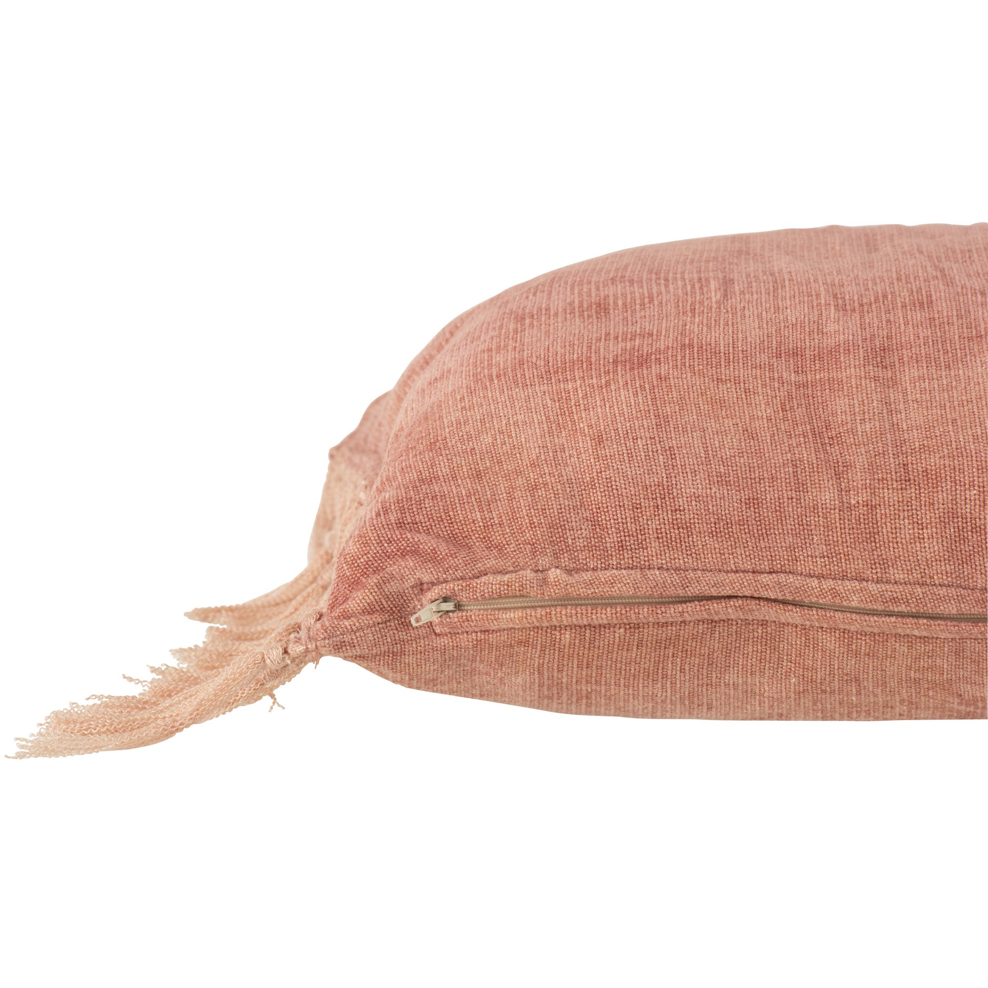 Kussen Kwast Viscose oranje roze 45x45cm
