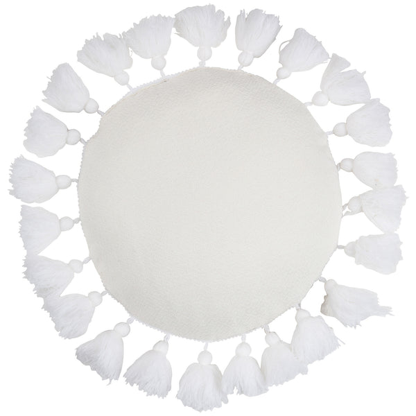 Kussen Kwast wit rond 45x45cm