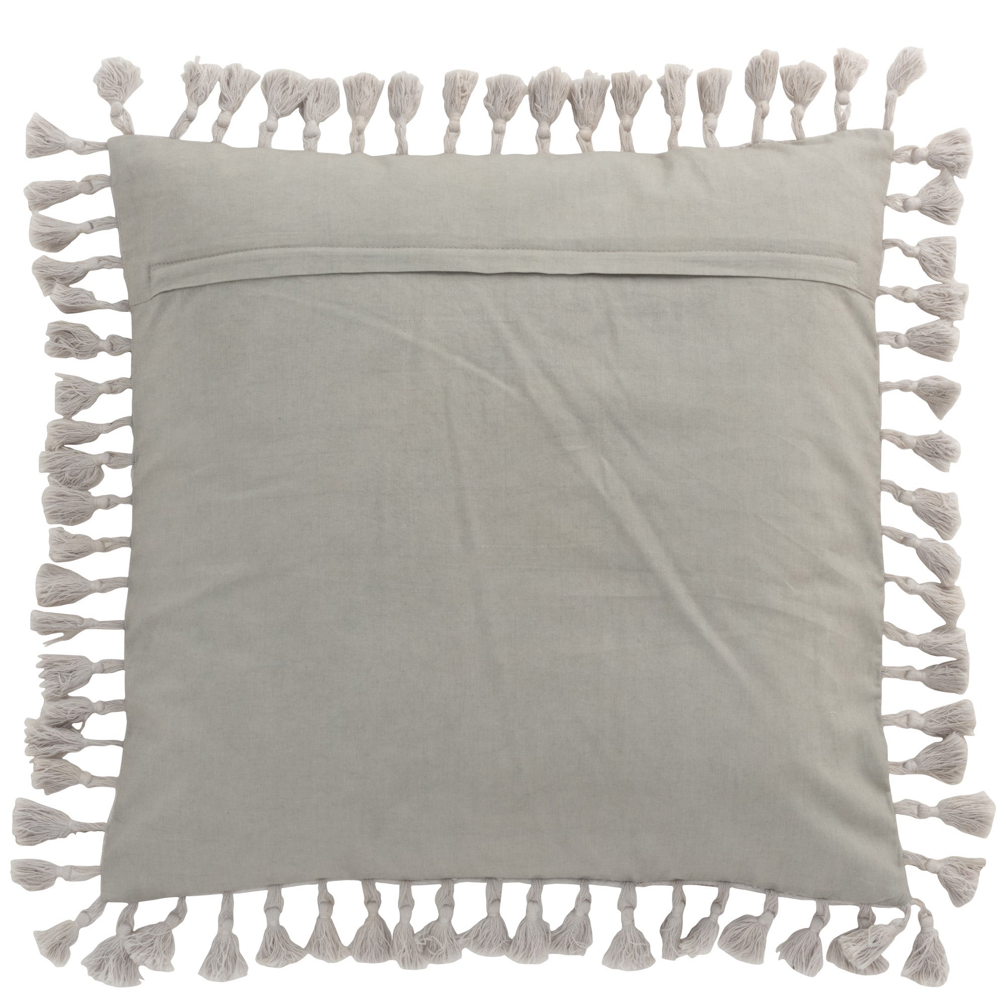 Kussen Marokkaanse Kwasten Velvet grijs 45x45cm
