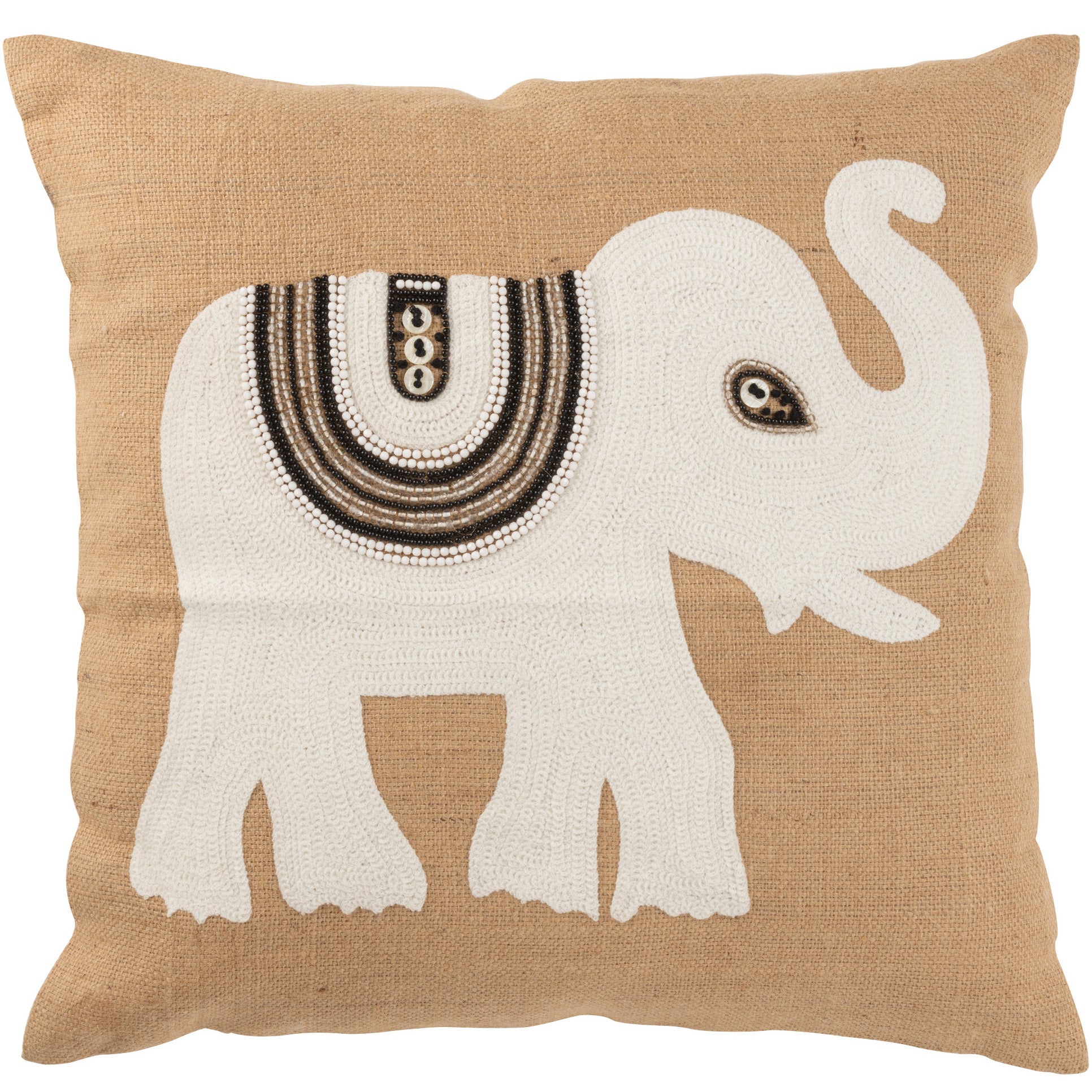Kussen Olifant naturel wit 60x60cm