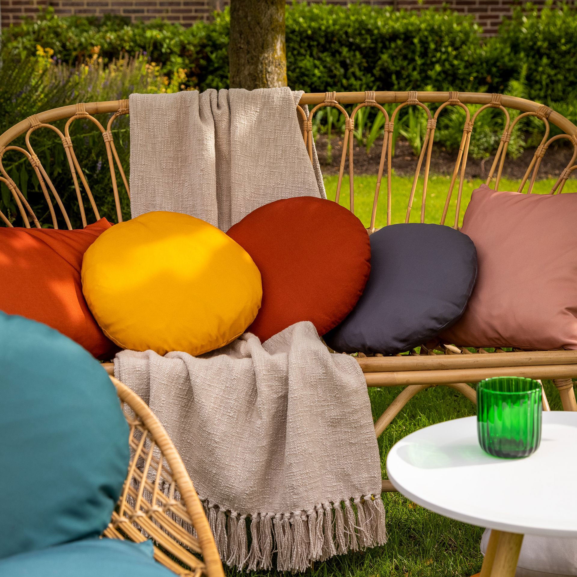 Kussen Sol golden glow rond 40x40cm