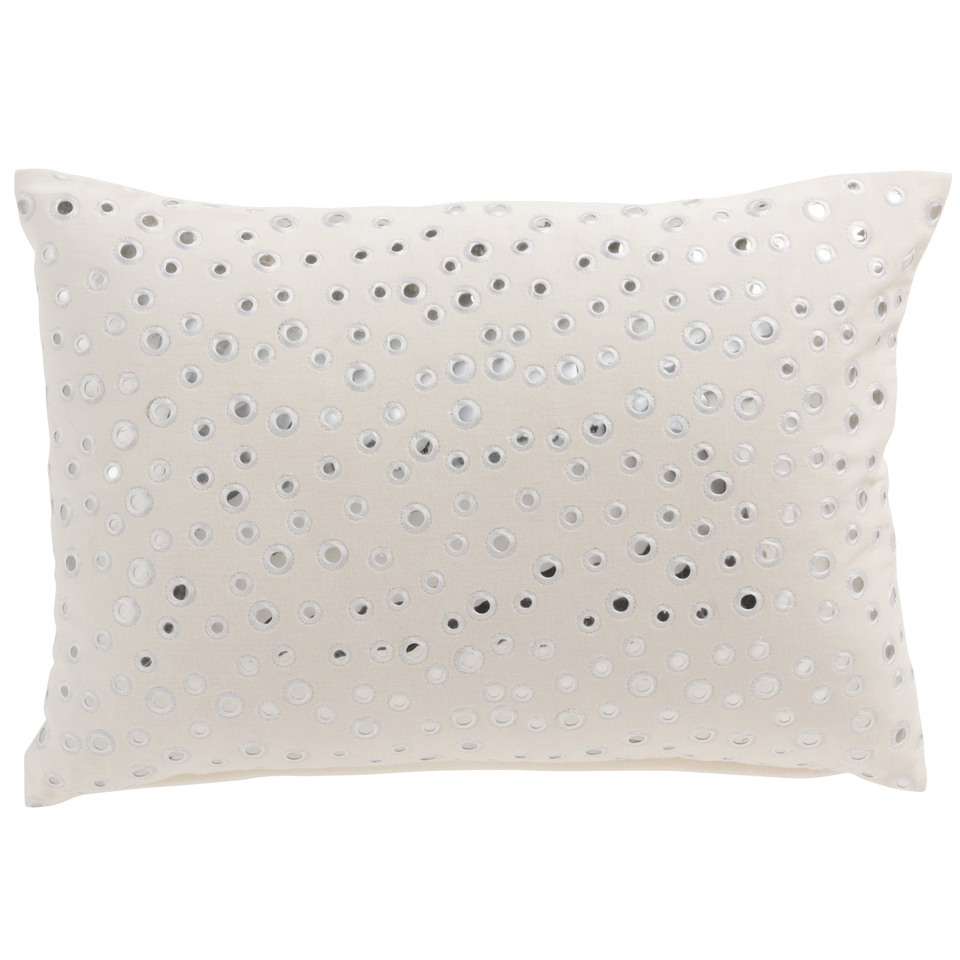 Kussen Spiegelregen Velvet wit 50x33cm