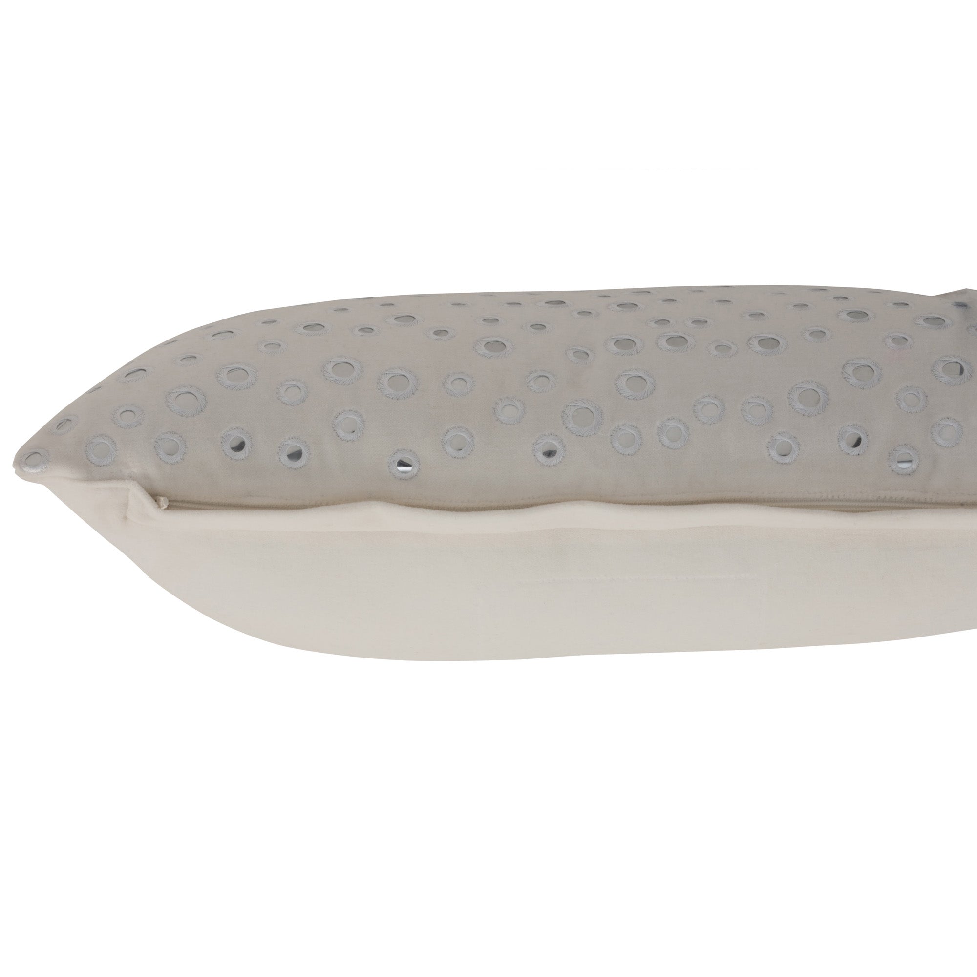 Kussen Spiegelregen Velvet wit 50x33cm