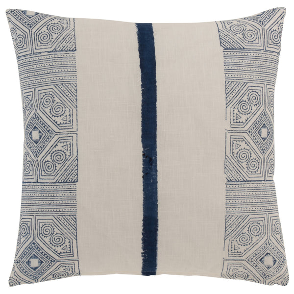 Kussen Streep Azteek blauw wit 50x50cm