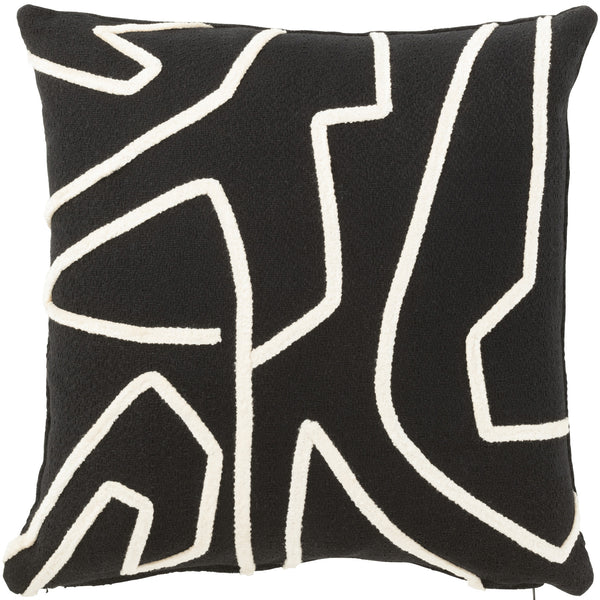 Kussen Streep zwart wit 45x45cm