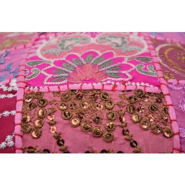 Kussentje India Patchwork fuchsia 30x30cm detail
