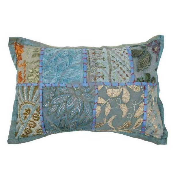 Kussentje India Patchwork pastel groen-blauw 30x20cm 2