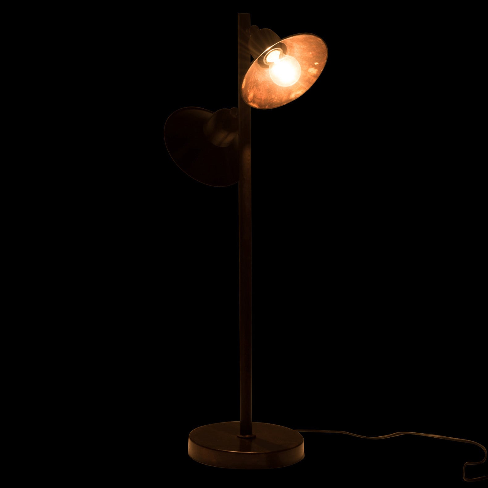 Lamp Staand 2-Lampen IJzer Donkerbruin 34x21x80cm