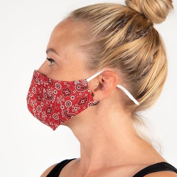 Mondmasker Fashion rood one-size zijkant