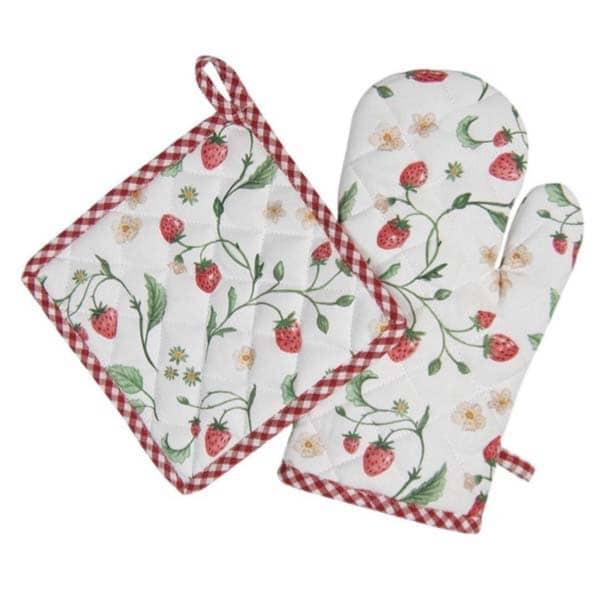 Pannenlap Strawberry 20x20cm set