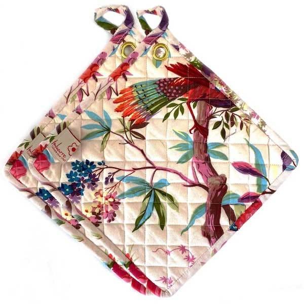 Pannenlappen set van 2 Paradise ecru 25x25cm