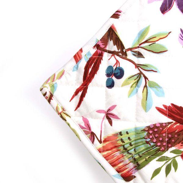 Pannenlappen set van 2 Paradise wit 25x25cm hoek