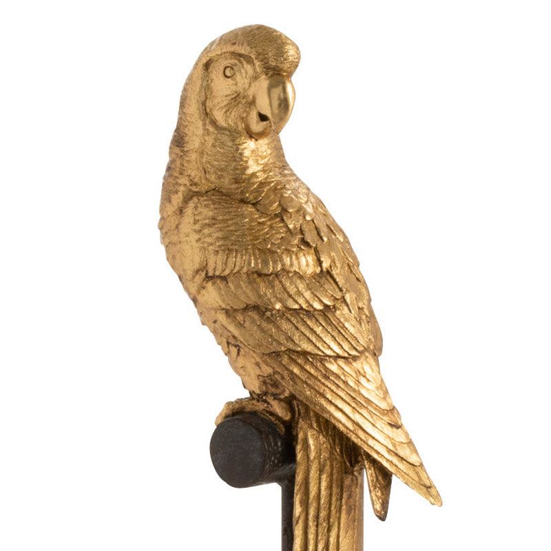 Papegaai op Stock goud bruin S 14x13x65cm