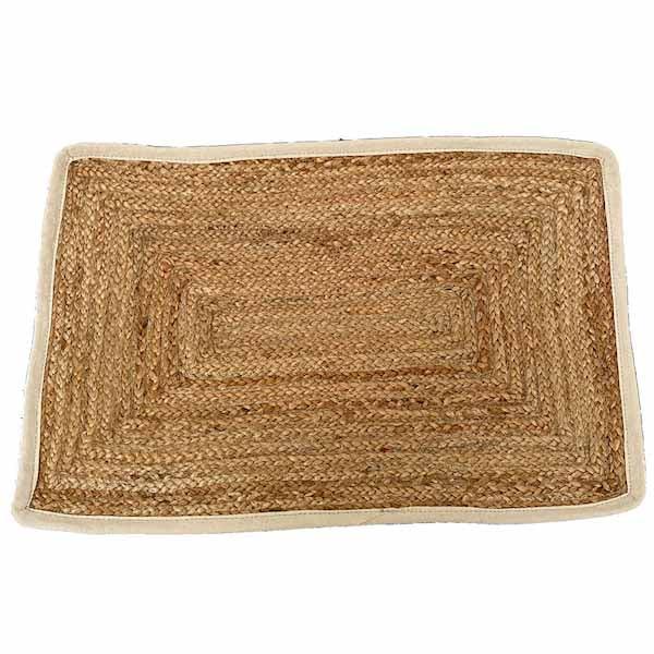Placemat Jute Piping wit 60x40cm
