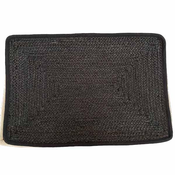 Placemat Jute Piping zwart 60x40cm