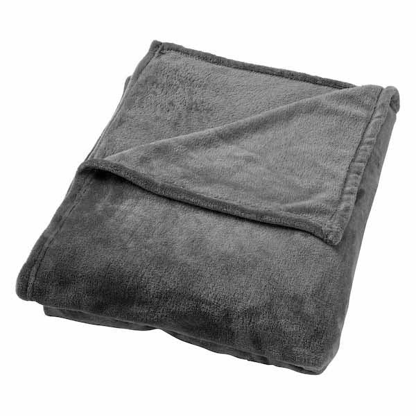 Plaid Billy charcoal gray 200x150cm zijaanzicht